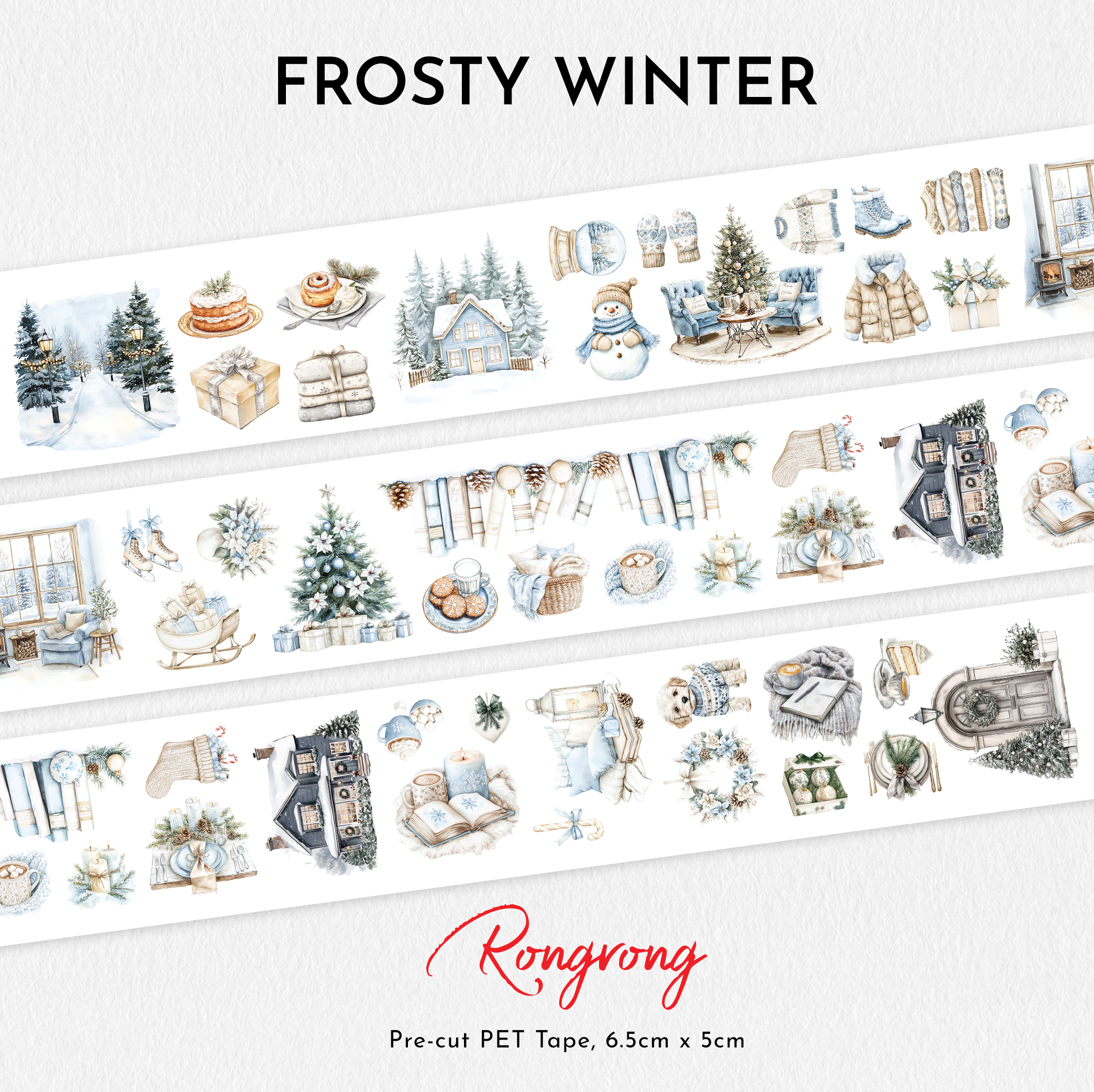 Frosty Winter Pre-cut PET Tape