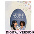 Gentle Focus Digital Sticker Book cover featuring soft floral artwork, calming blue tones, and illustrated women journaling