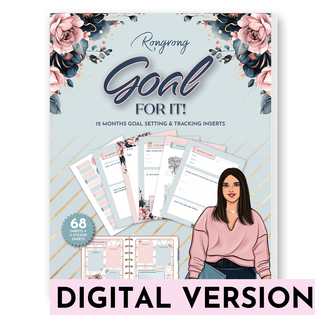 Digital Goal For It 12 Months Goal Setting &amp; Tracking Inserts