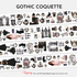 Gothic Coquette washi tape with various designs on a white background