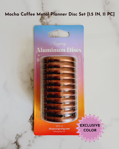 Mocha Coffee Metal Planner Disc Set [1.5 IN, 11 PC]