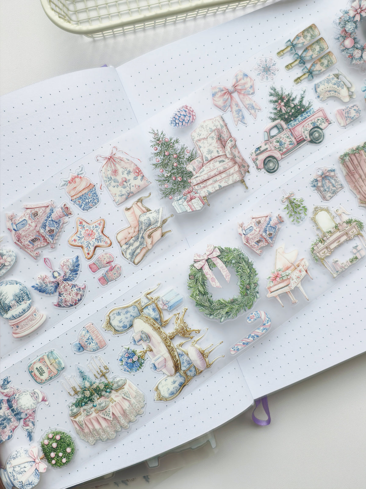 Pink Chinoiserie Christmas Pre-cut PET Tape [3.O]