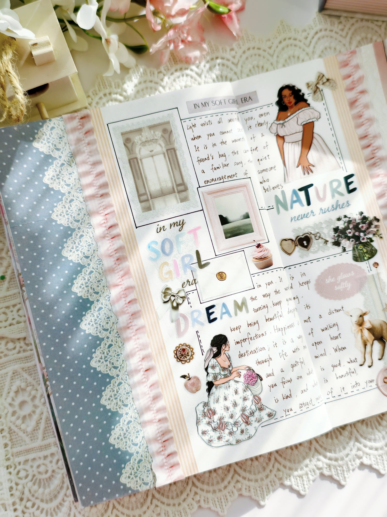Soft girl aesthetic PET tape and washi tape stationery bundle