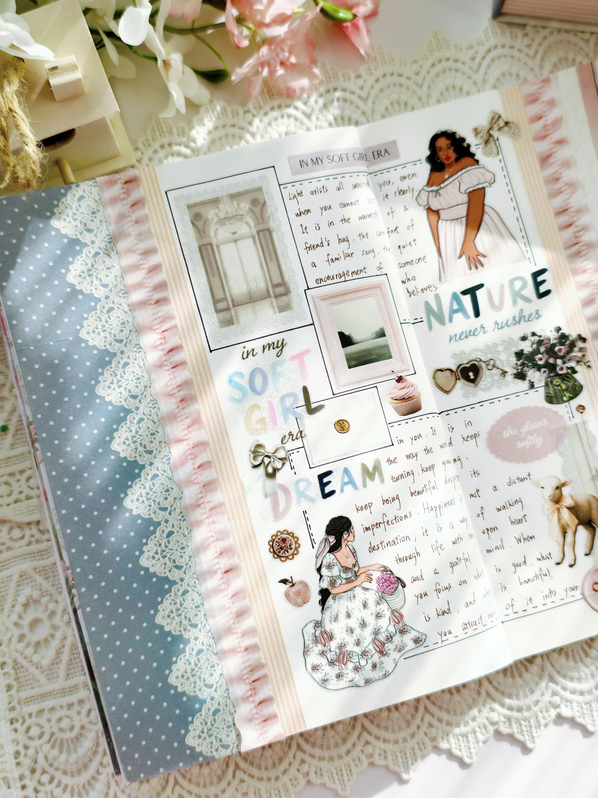 Soft girl aesthetic PET tape and washi tape stationery bundle