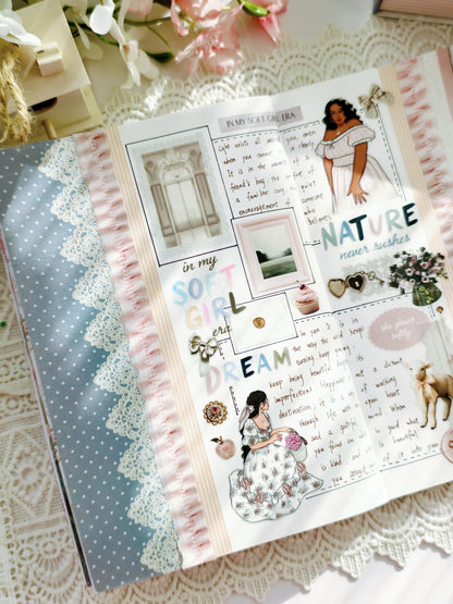 Soft girl aesthetic PET tape and washi tape stationery bundle