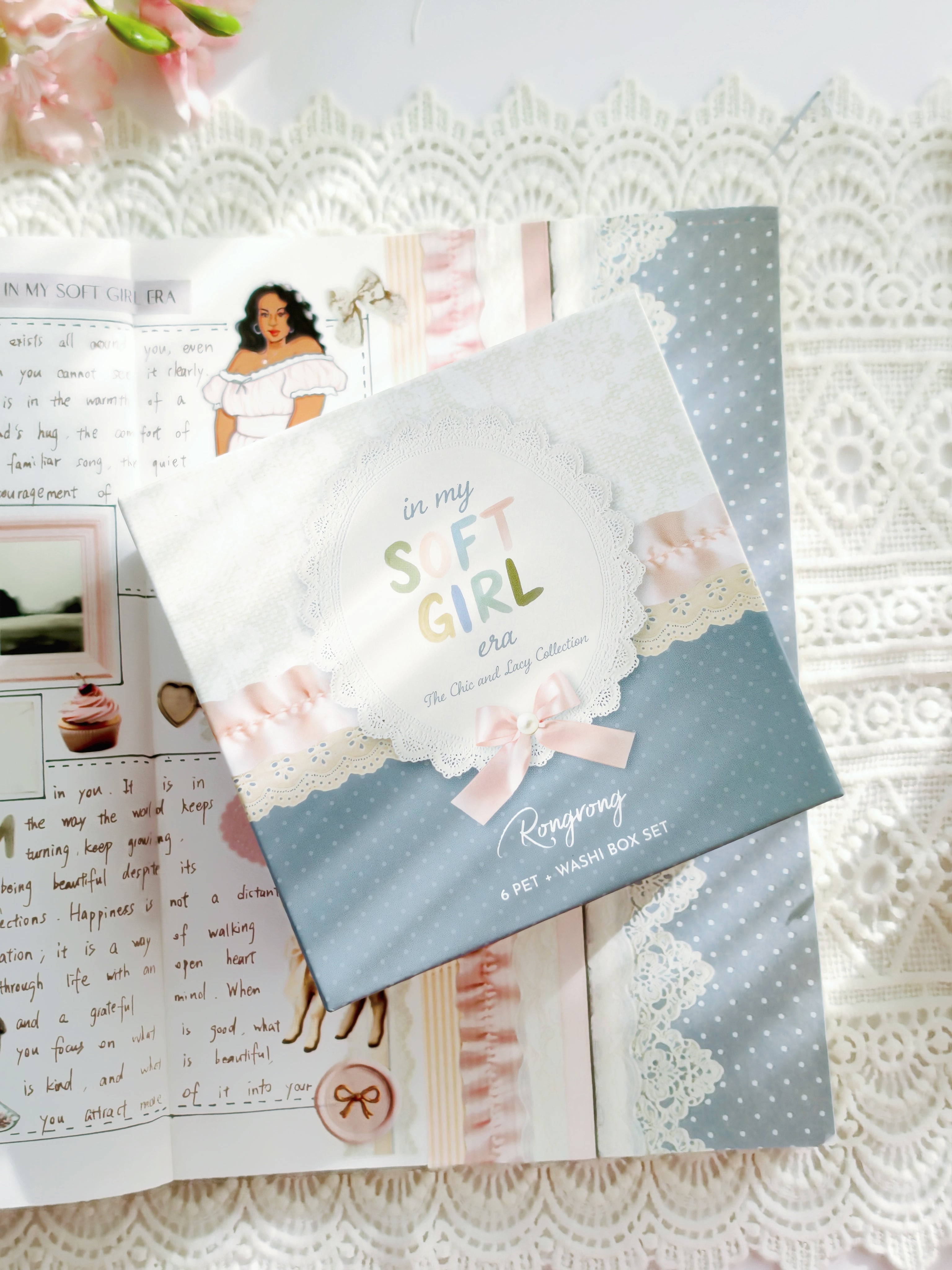 In My Soft Girl Era tape set styled in planner spread