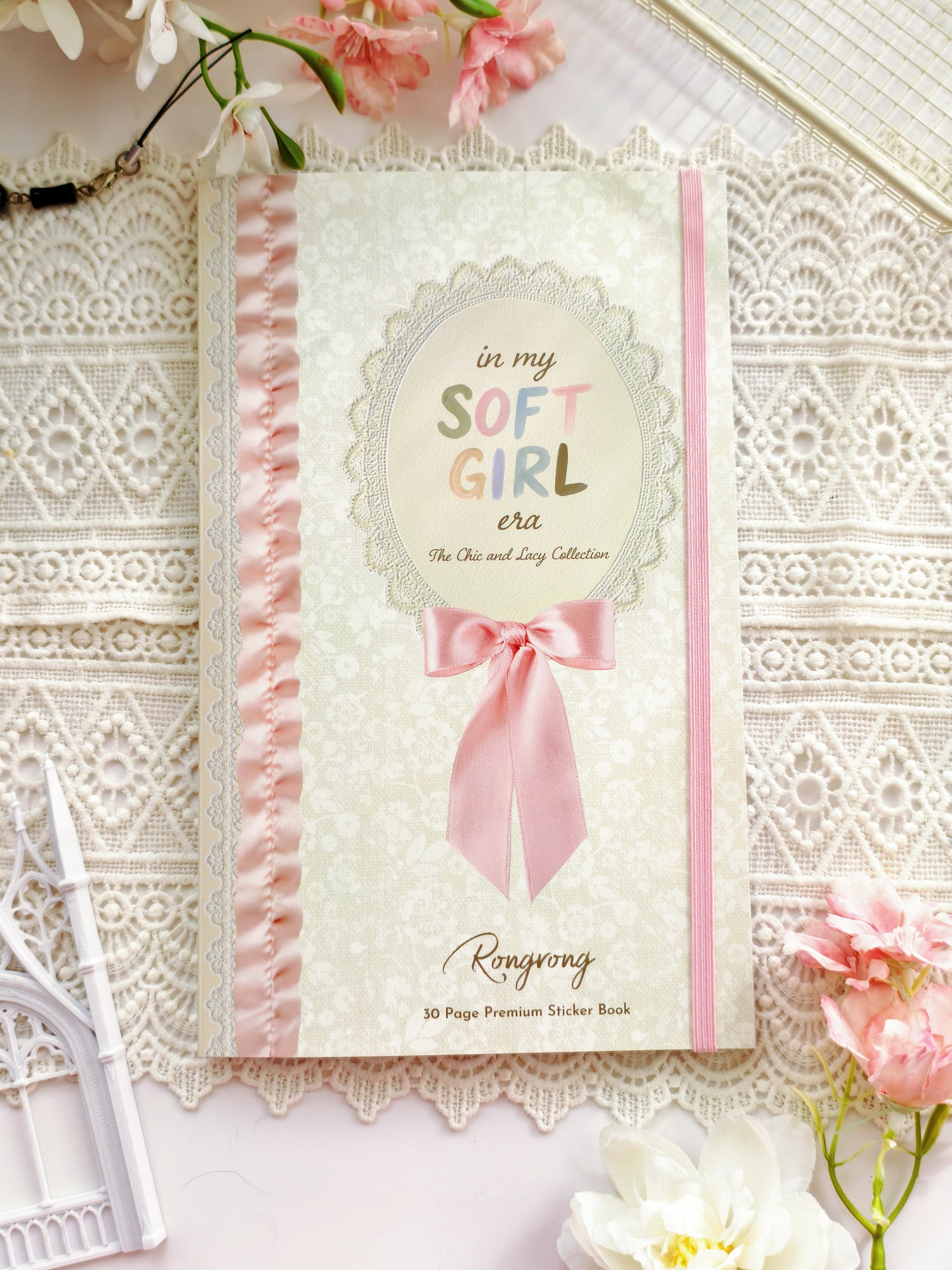 Soft girl aesthetic planner stickers with feminine illustrations