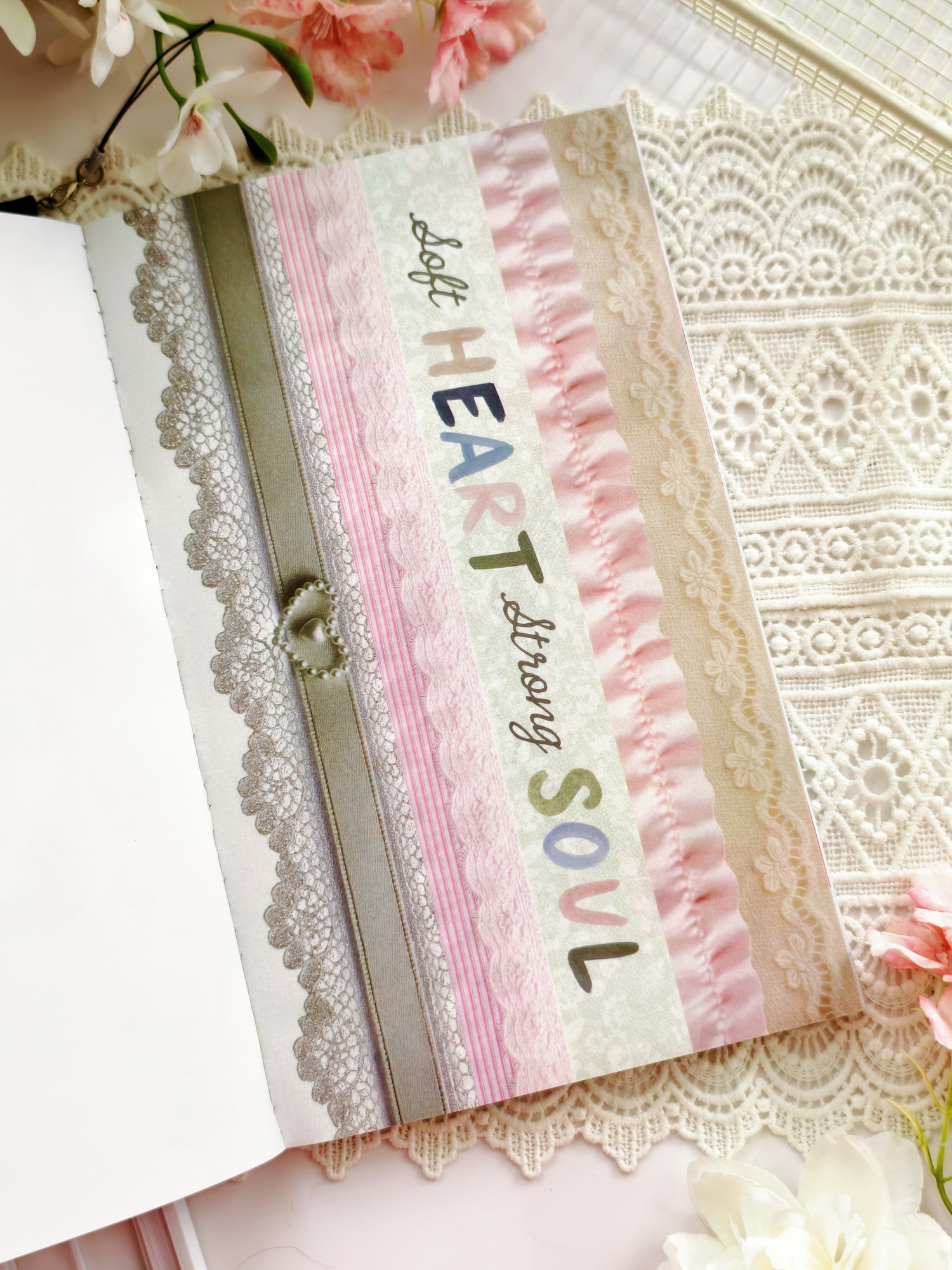 In My Soft Girl Era sticker book with bows, lace, and pastel elements