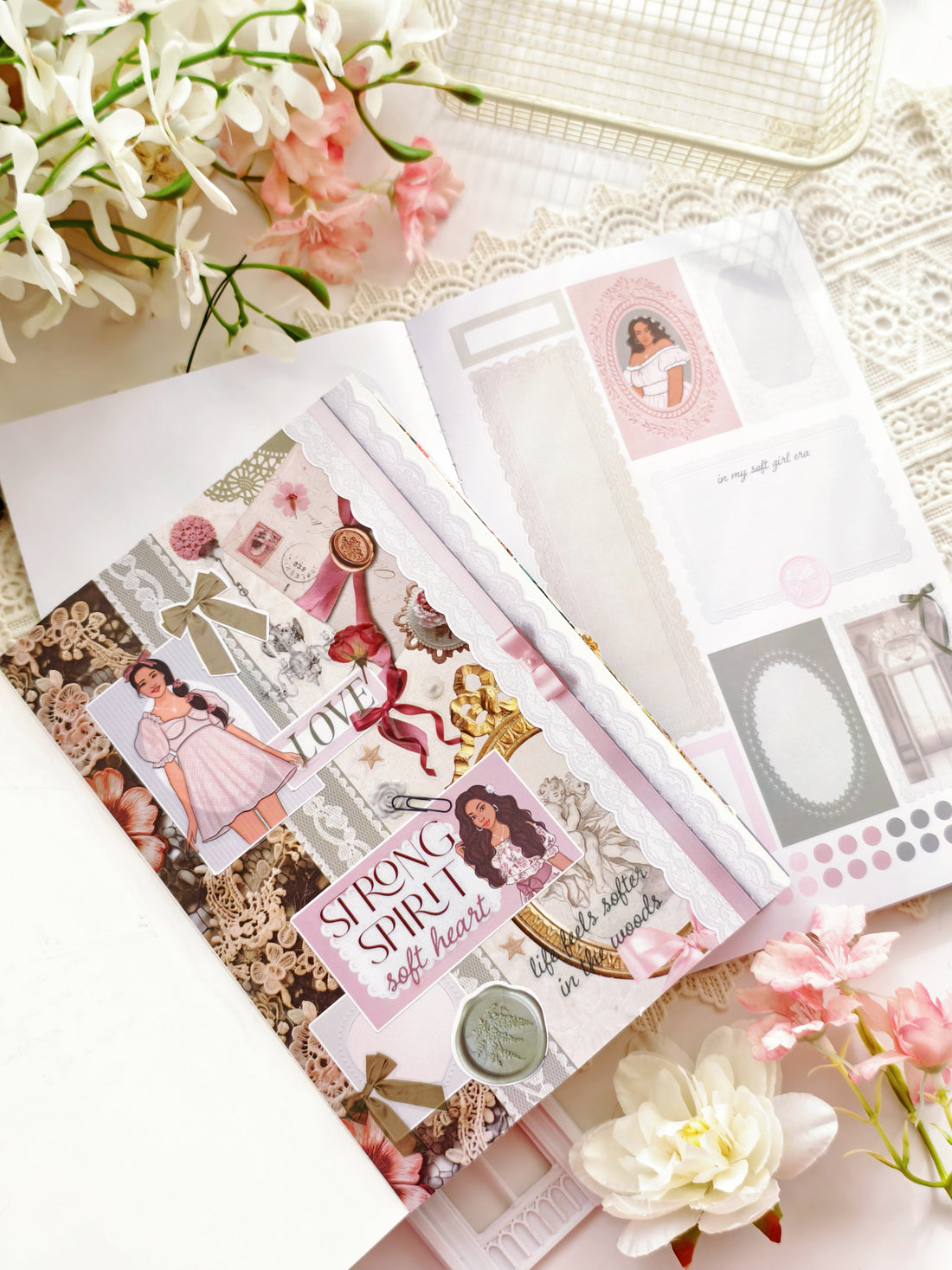 Cute coquette style stickers for scrapbooking and planners