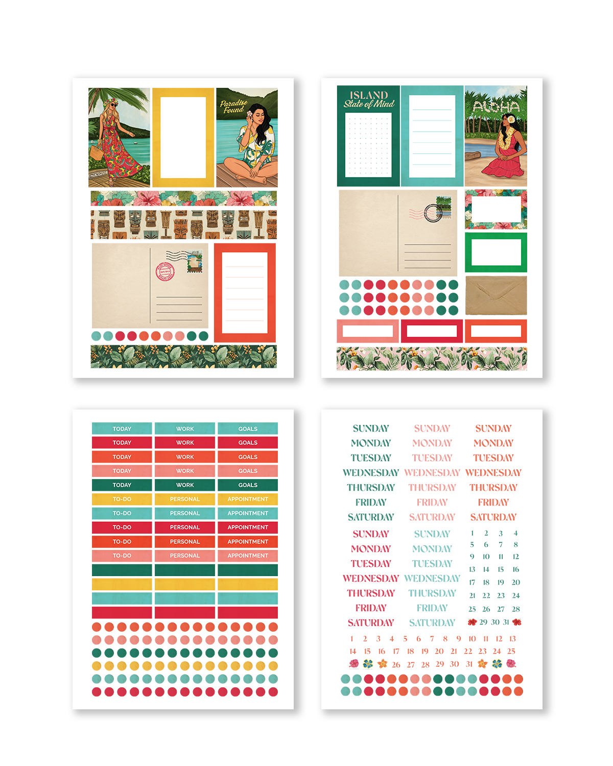 Island Daydreams Monthly Planning Kit cover tropical theme