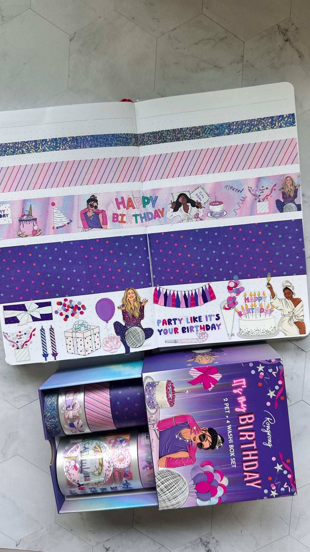 It's My Birthday Pre-cut PET Tape + Washi Box