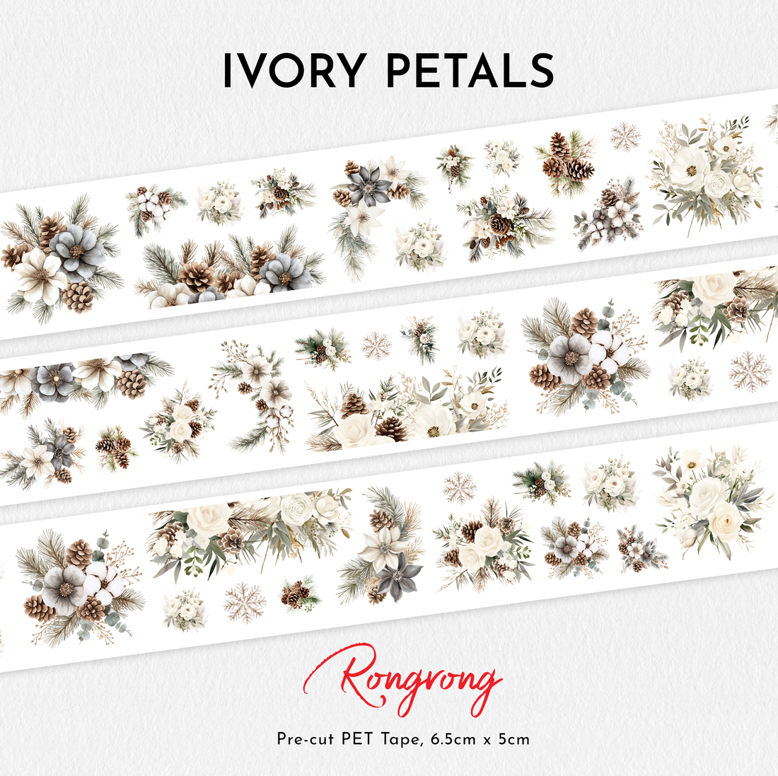 Ivory Petals Pre-cut PET Tape
