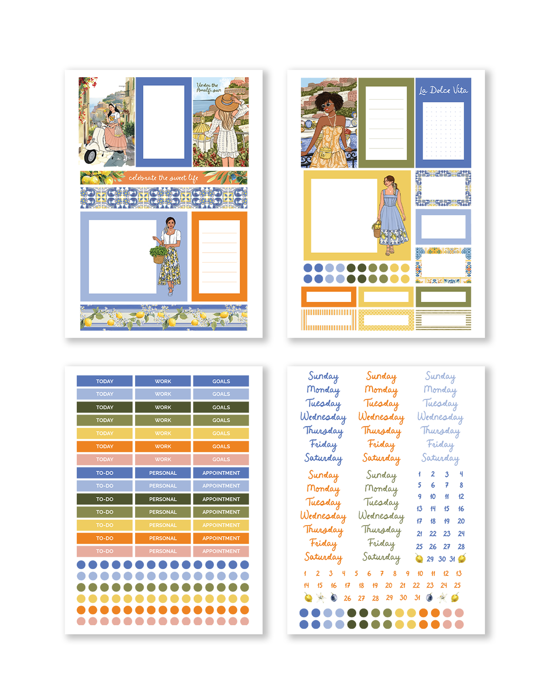 La Dolce Vita Summer Monthly Planning Kit cover illustration