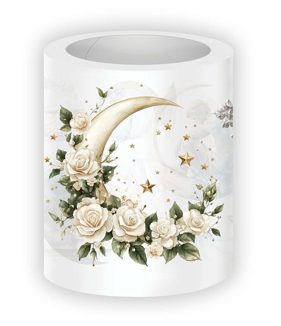 Lunar Whisper PET tape with celestial moon and star illustrations