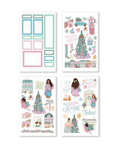 Shoprongrong Merry and Bright Sticker Book for Journal