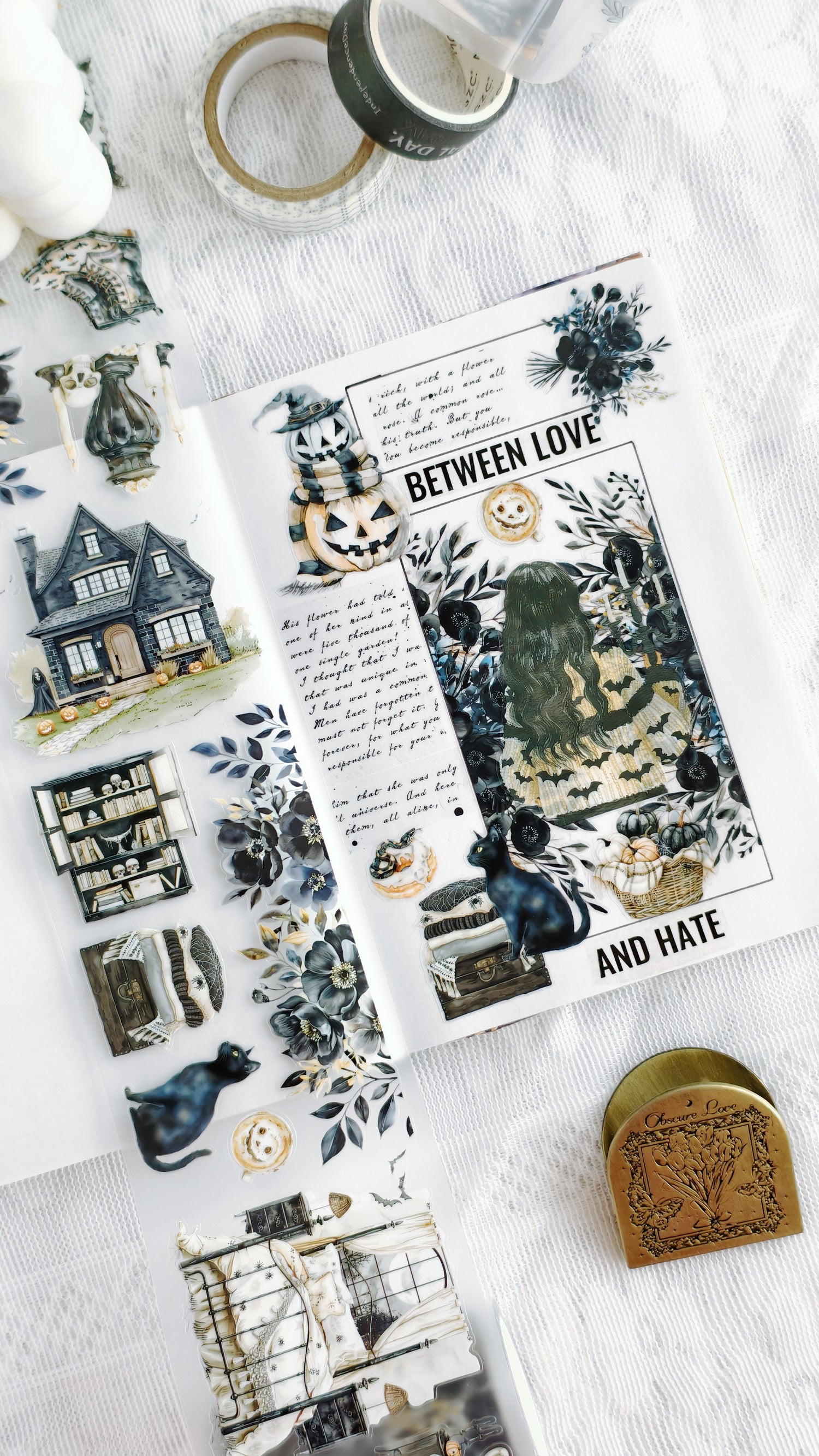 Midnight Haunts Pre-cut PET Tape Journal Spread