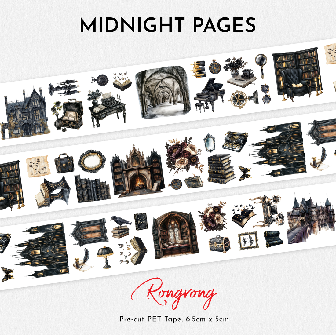 Midnight Pages Pre-cut PET Tape