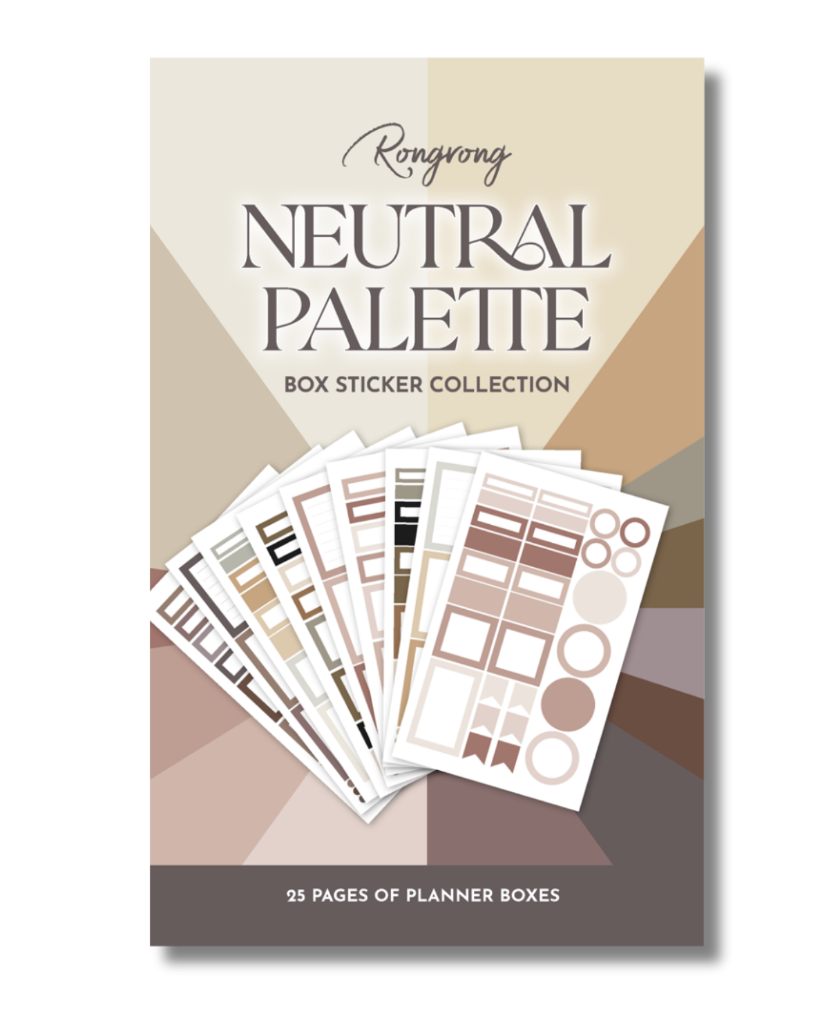 Neutral Palette Functional Box Sticker Book cover featuring elegant designs in earthy tones and a minimalistic style.