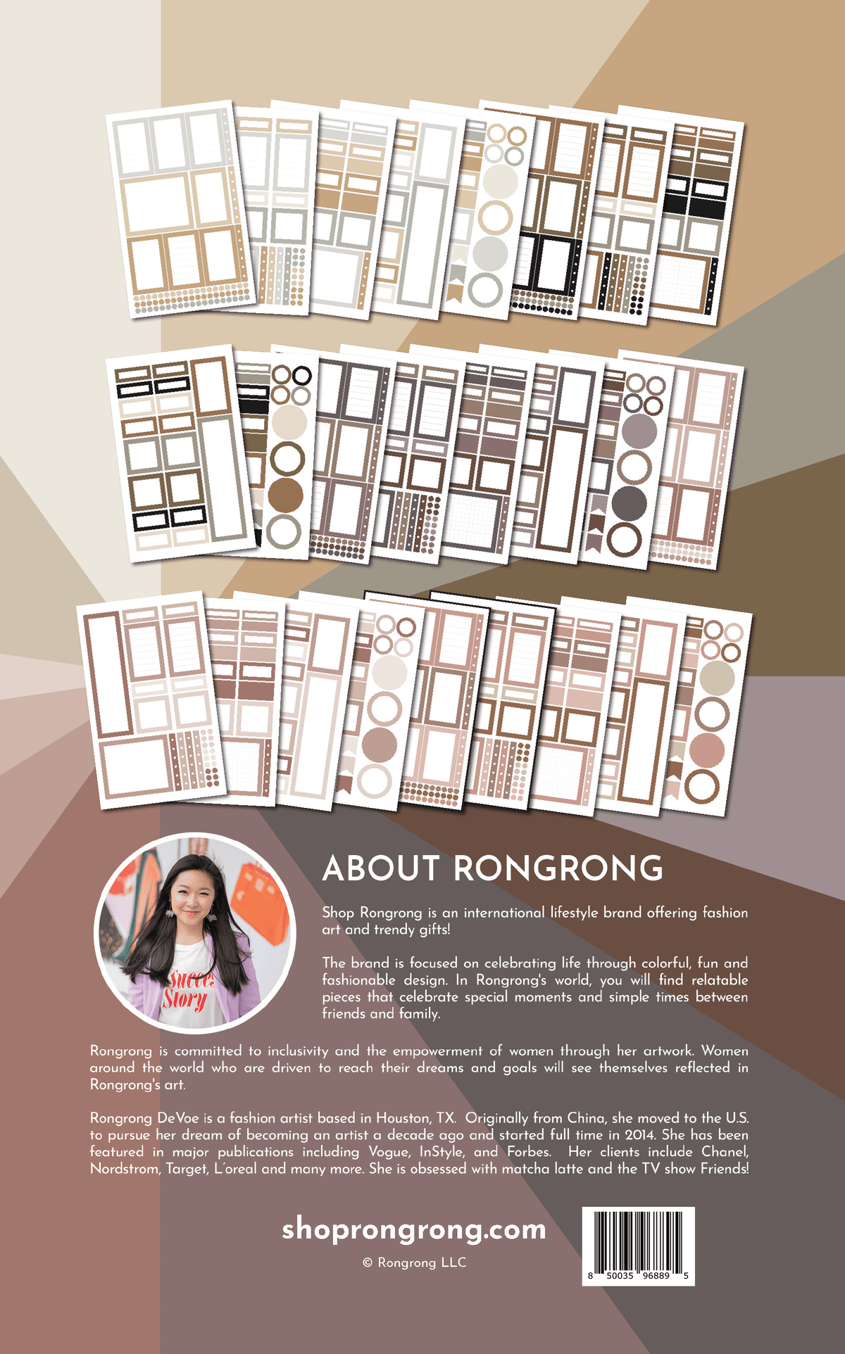 Neutral Palette Box Sticker Book | Decorative Stickers | Shop Rongrong