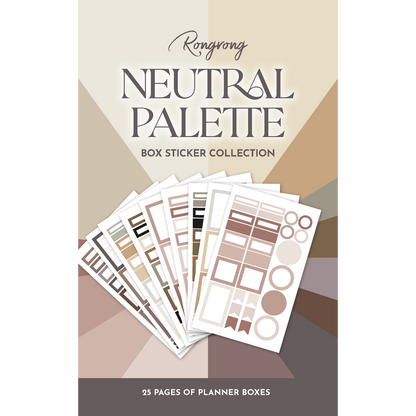 Neutral Palette Functional Box Sticker Book cover featuring elegant designs in earthy tones and minimalistic style.