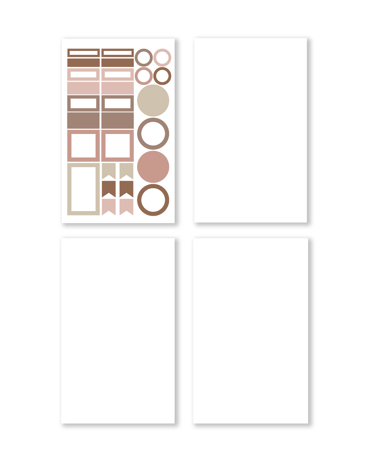 Stickers showcasing functional designs in understated neutrals, great for enhancing your planning system.