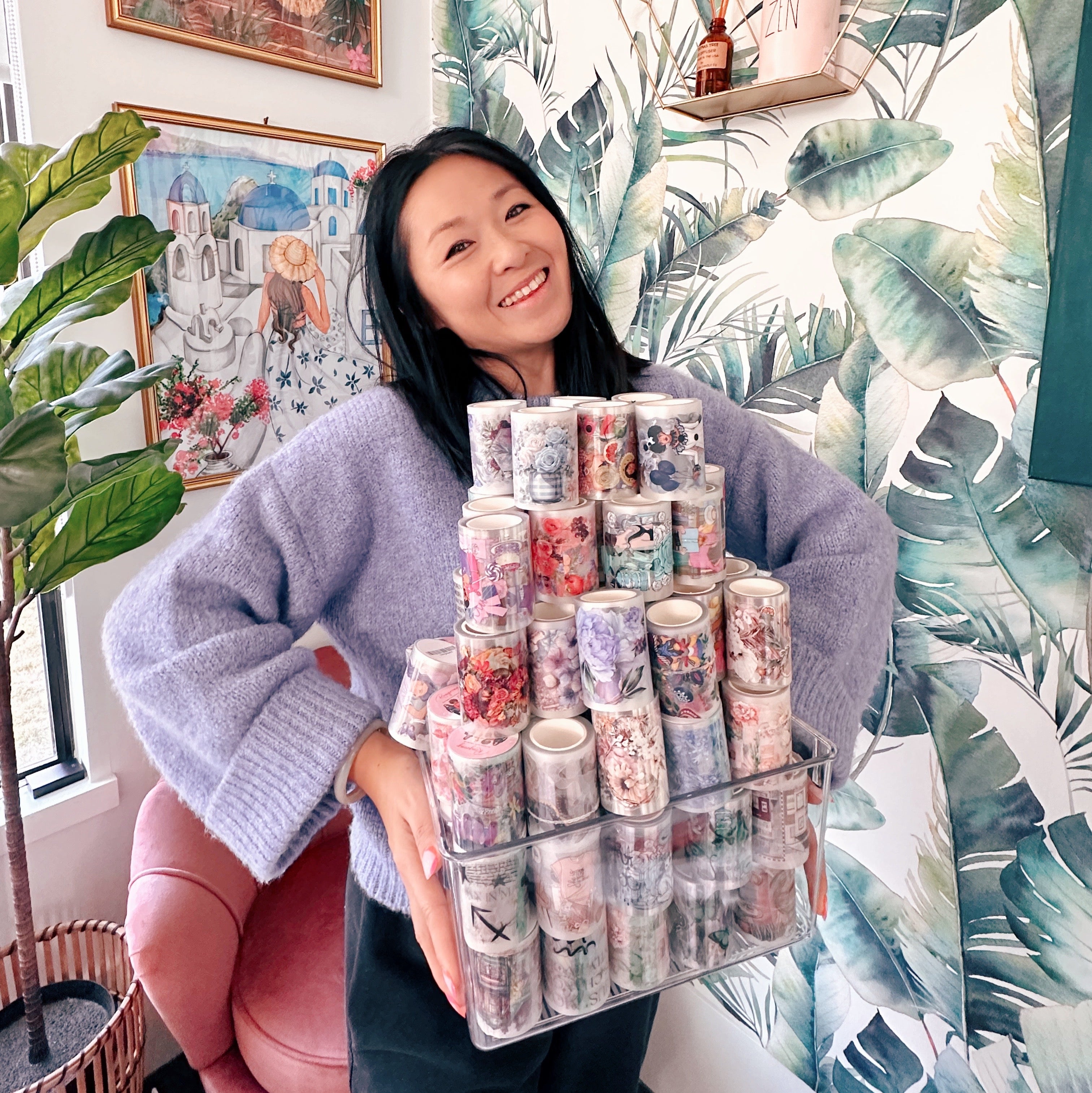 Woman holding washi tape from Shop Rongrong