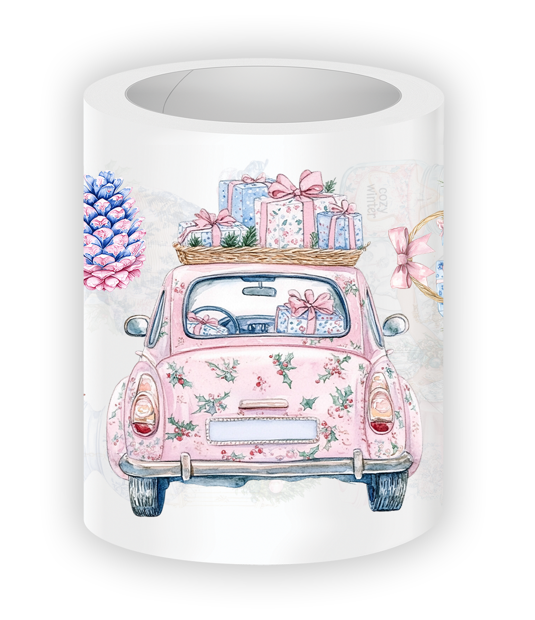 Pink Chinoiserie Christmas Pre-cut PET Tape