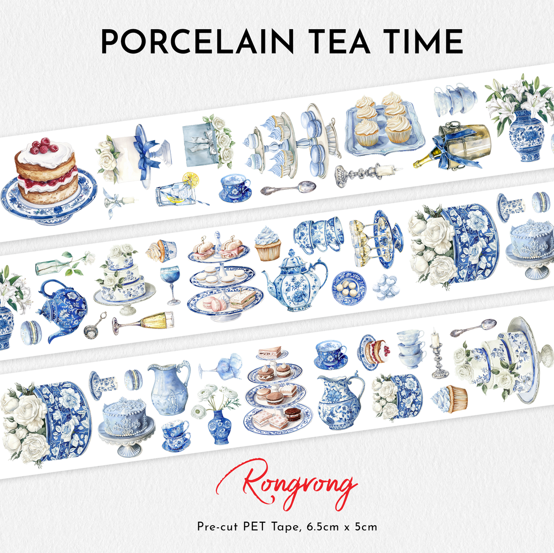 Porcelain Tea Time PET Tape