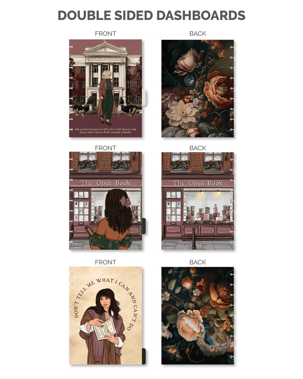 Shop Rongrong Dark Academia Planner Cover + Dashboards