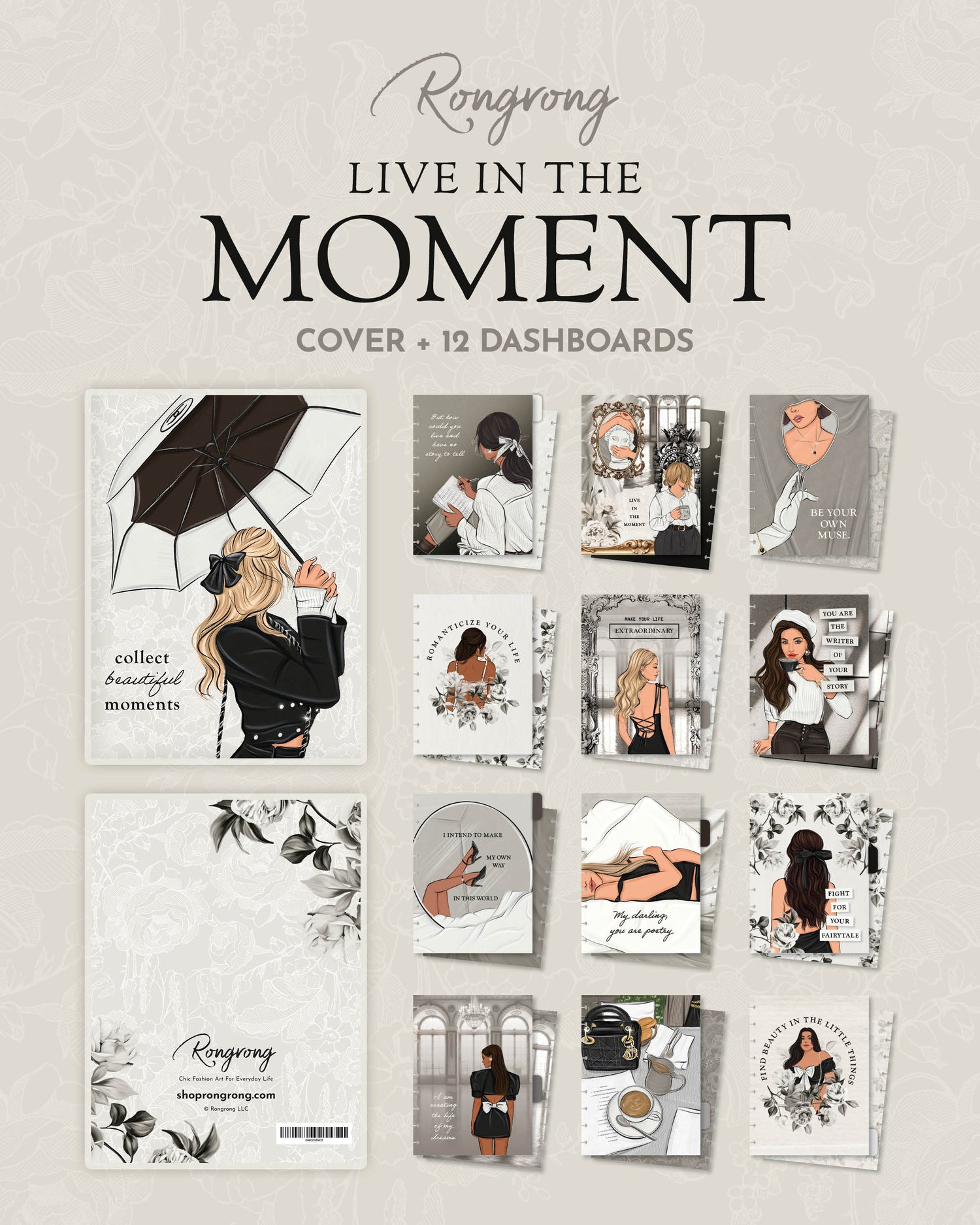 Shop Rongrong Live In The Moment Planner Cover + Dashboards