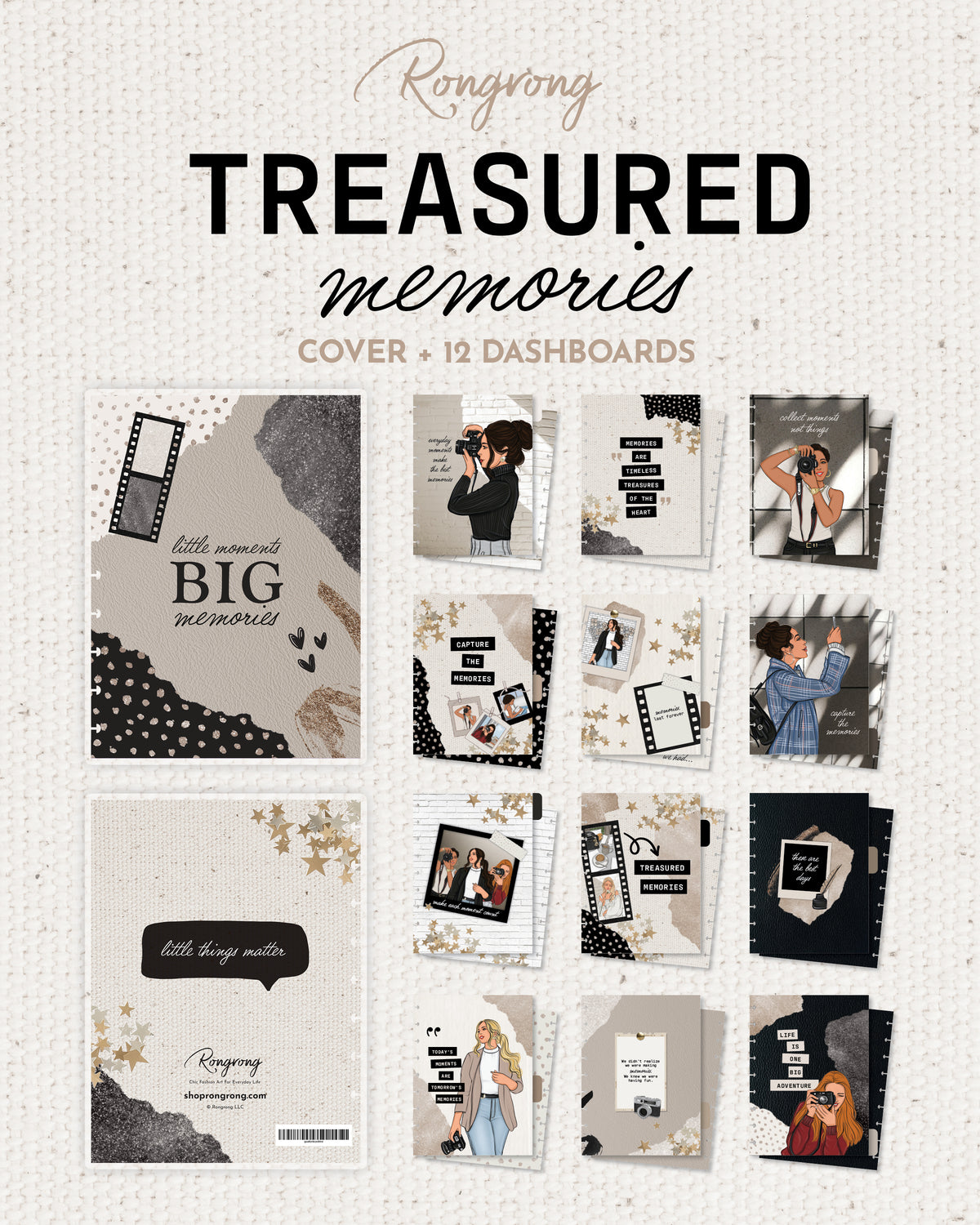 Memory Keeping Planner Cover + 12-Month Dividers with Tabs