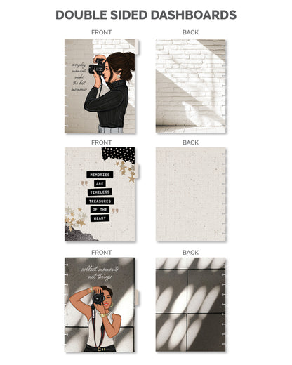 Memory Keeping Planner set with 12 illustrated monthly tabs