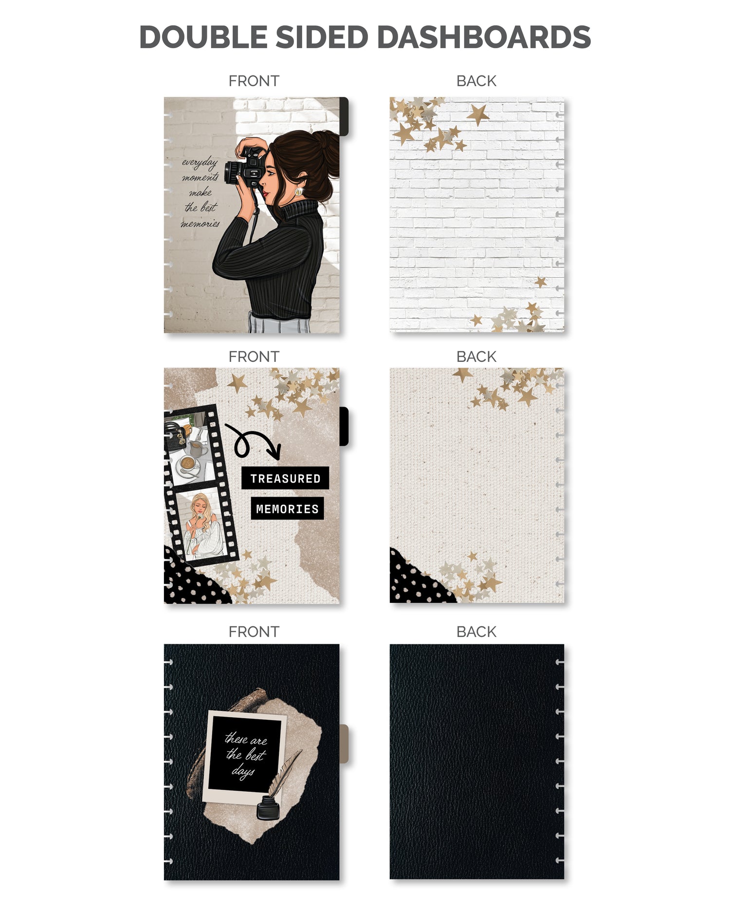 Durable matte finish planner cover with classic design