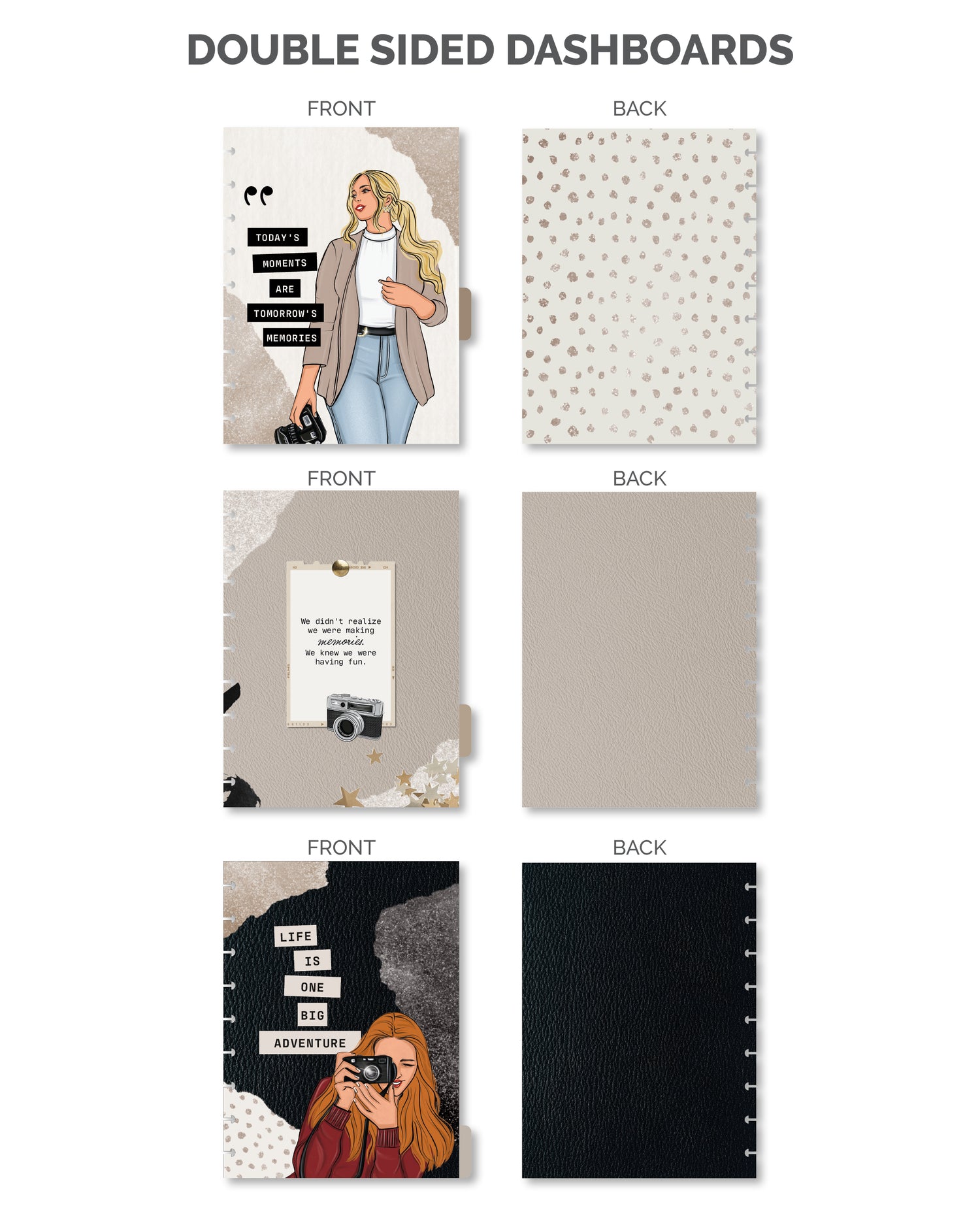 Set of 12 double-sided monthly dividers with tabs for planners