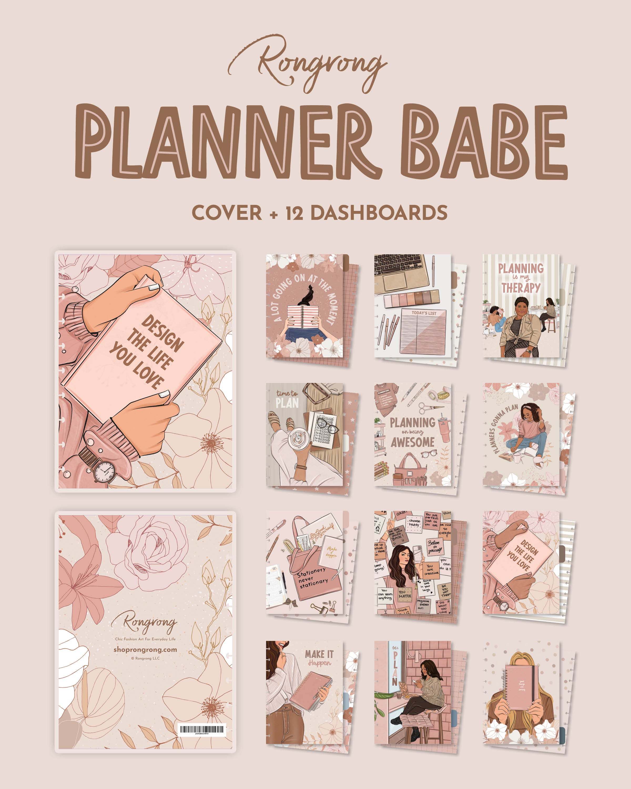 Shop Rongrong Planner Babe Planner Cover + Dashboards