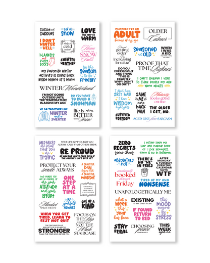 pages of quote stickers