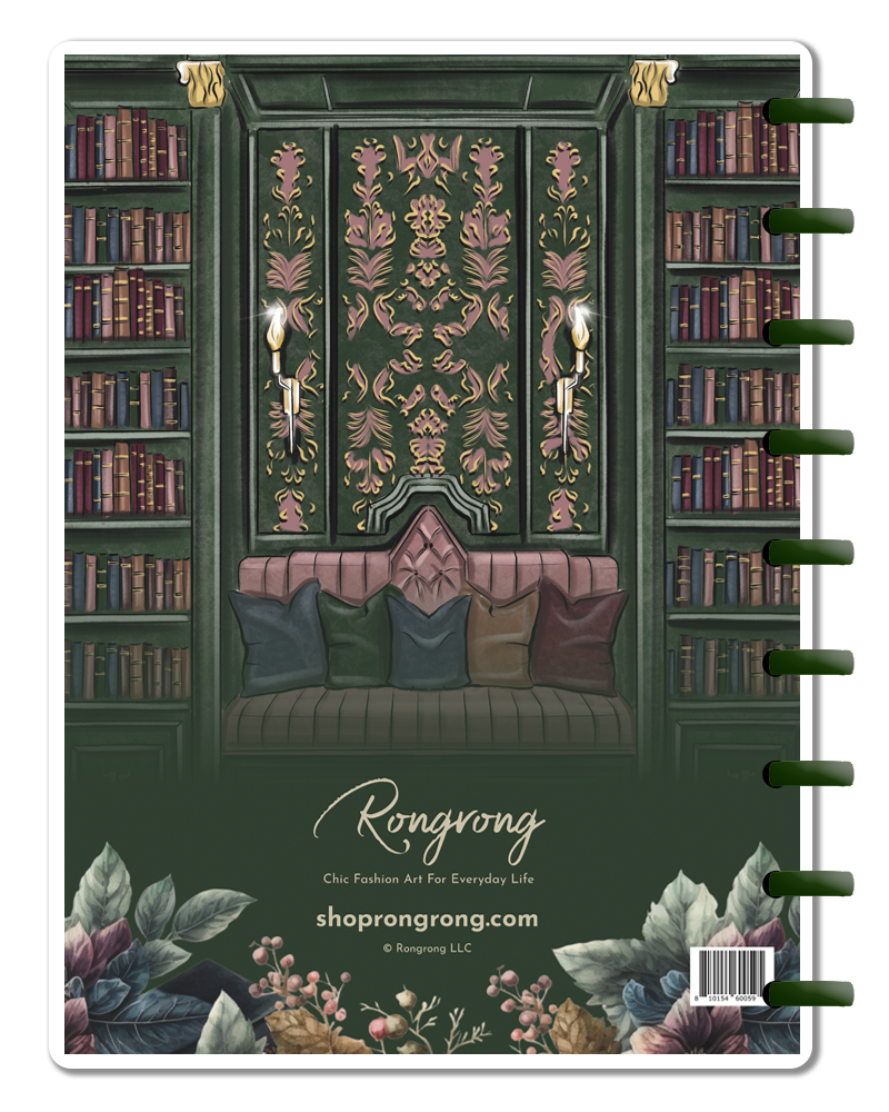 Shop Rongrong Dark Accademia All Booked Up Reading Journal back cover