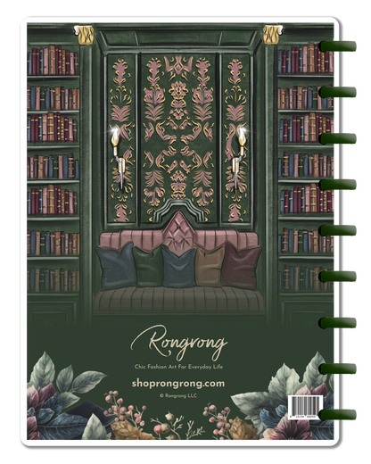 Shop Rongrong Dark Accademia All Booked Up Reading Journal back cover