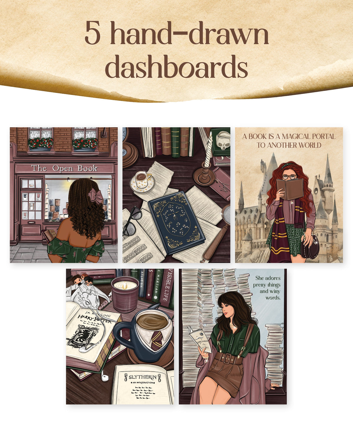 5 hand-drawn dashboards