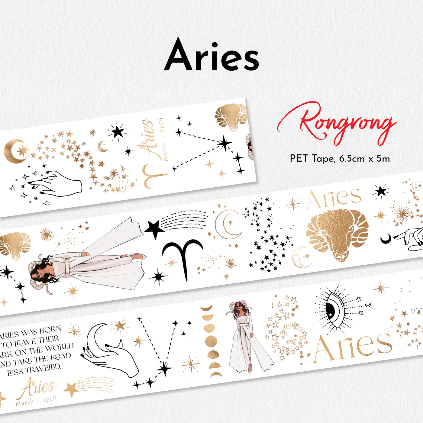 Shop Rongrong Zodiac Collection Aries PET Tape Flat Lay