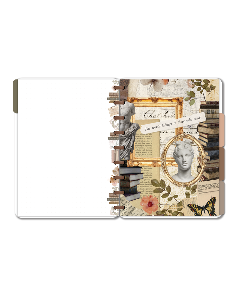 Light Academia Vintage Style Book Planner Dashboard