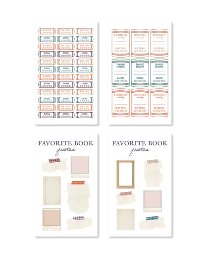 Set of planner stickers with titles like &