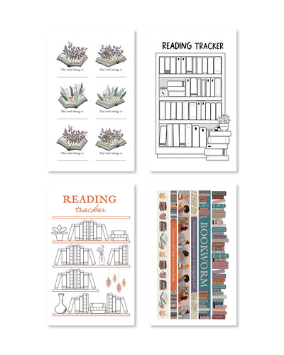 Shop Rongrong Bookwrom NO. 2 Digital Planner Sticker Pack [DIGITAL DOWNLOAD] Book shelfs
