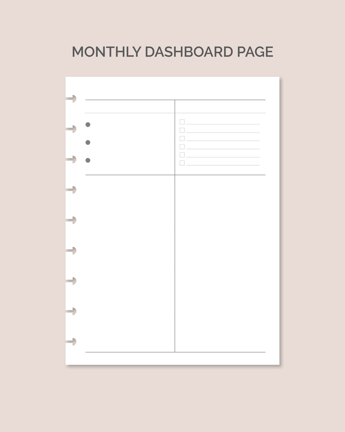 Monthly Dashboard Insert Page