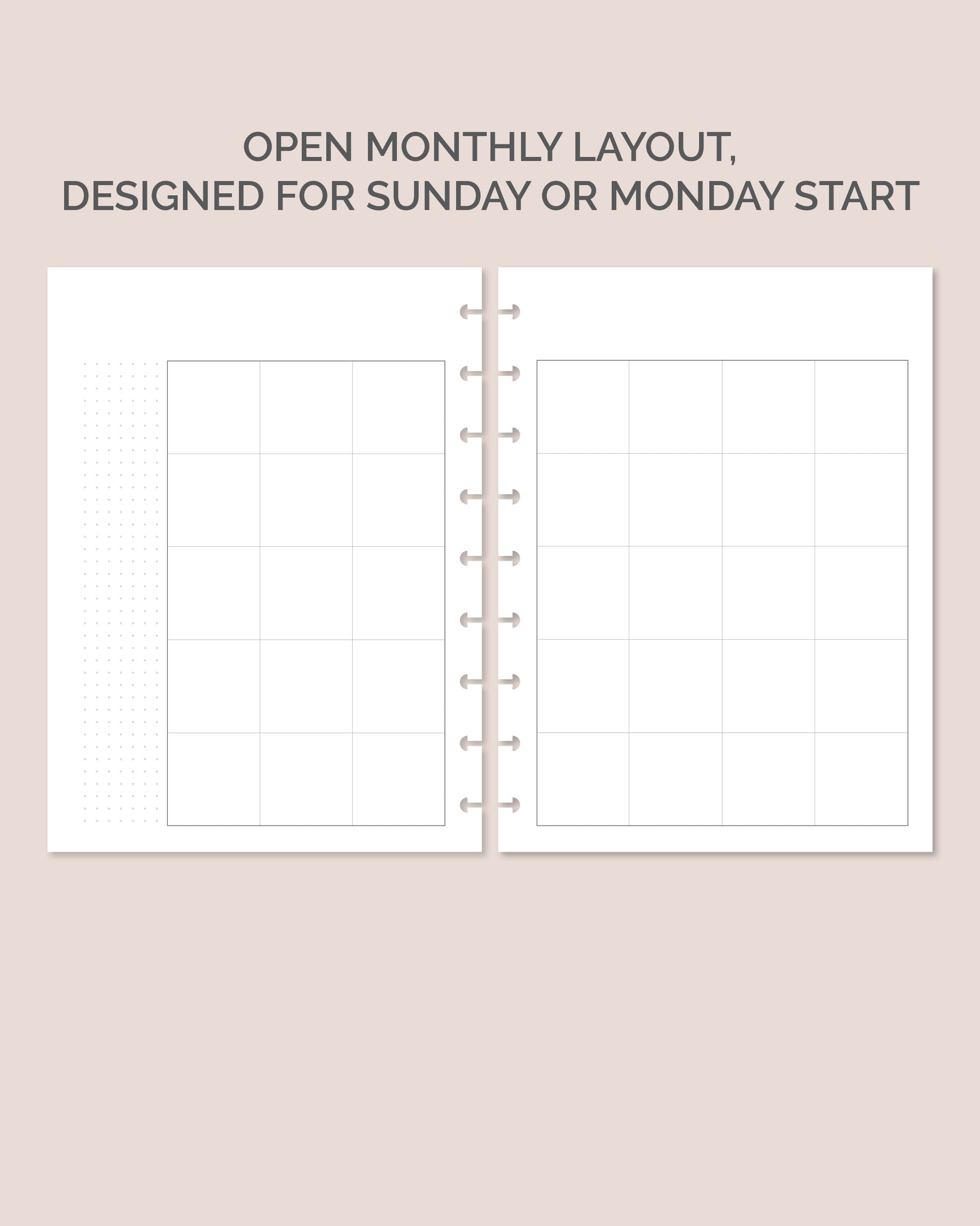 12-month Undated Dashboard Layout Planner Insert