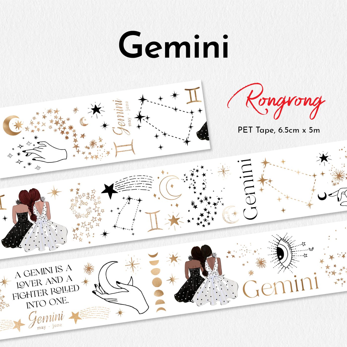 Shop Rongrong Zodiac Collection Gemini PET Tape Flat Lay