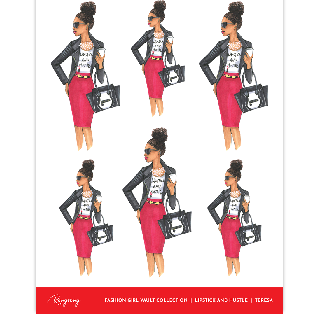 Girl Boss Afro (Teressa) Planner Sticker Sheet Rongrong Vault