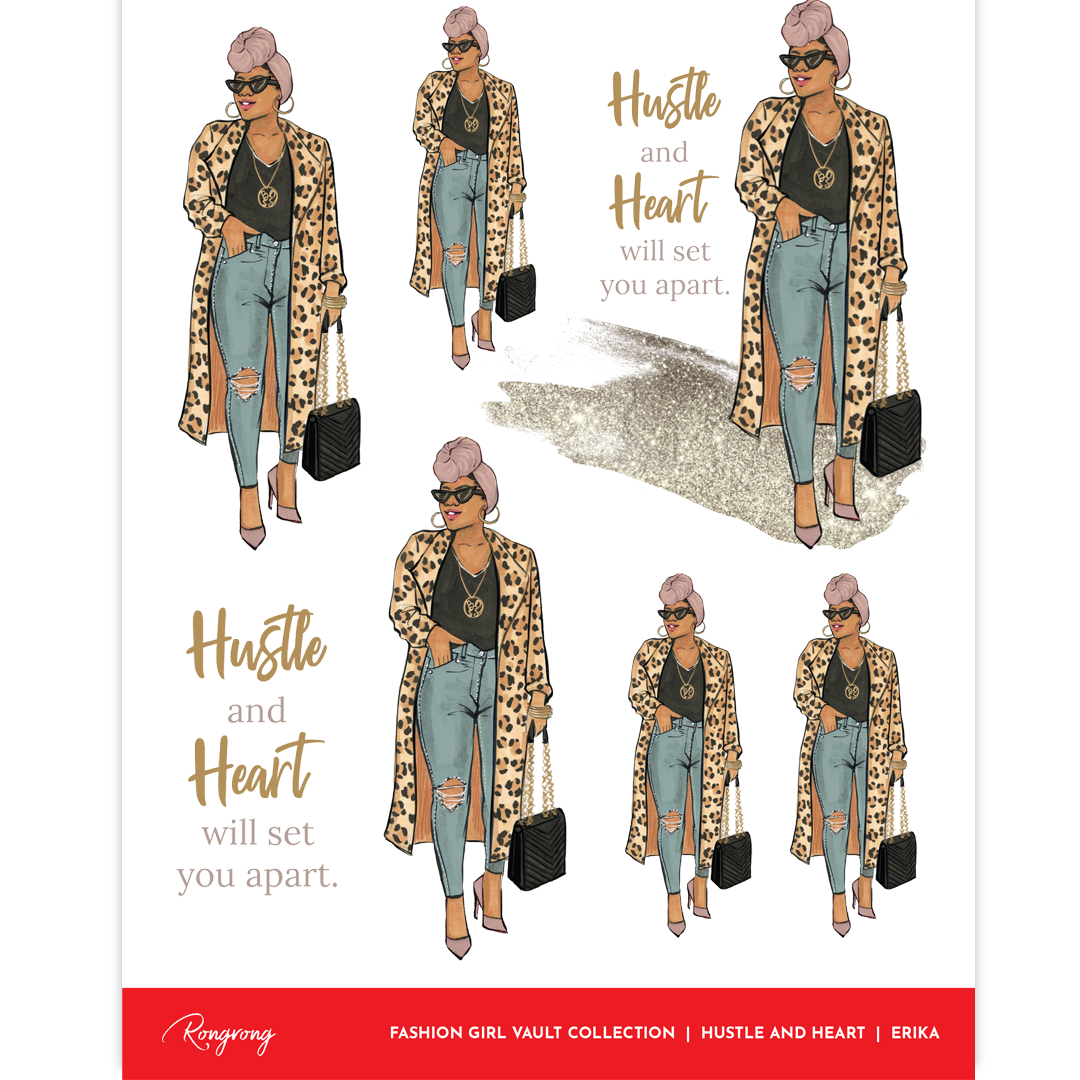 Hustle and Heart (Erika) Planner Sticker Sheet Rongrong Vault