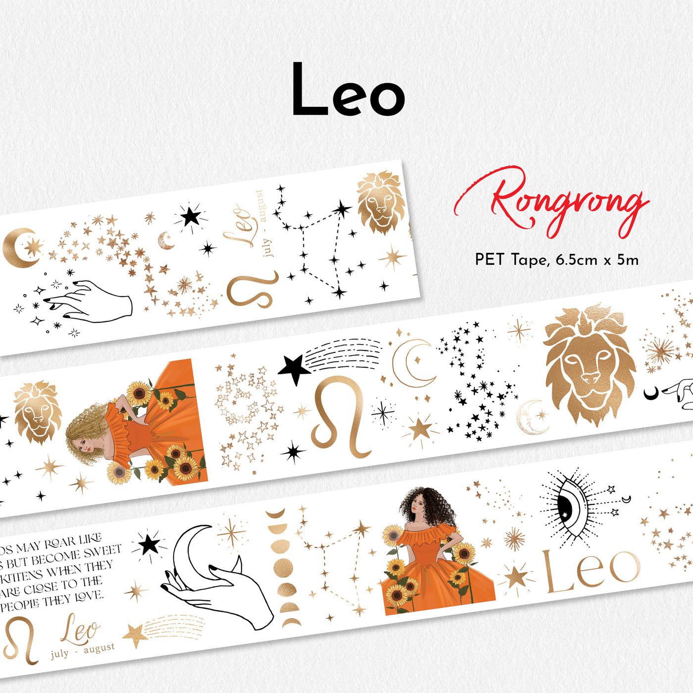 Shop Rongrong Zodiac Collection Leo PET Tape Flat Lay