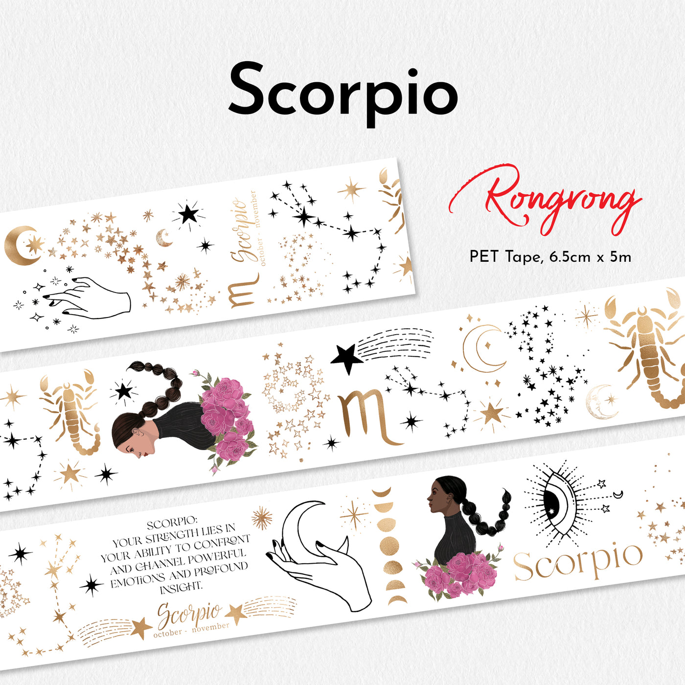 Shop Rongrong Zodiac Collection Scorpio PET Tape Flat Lay